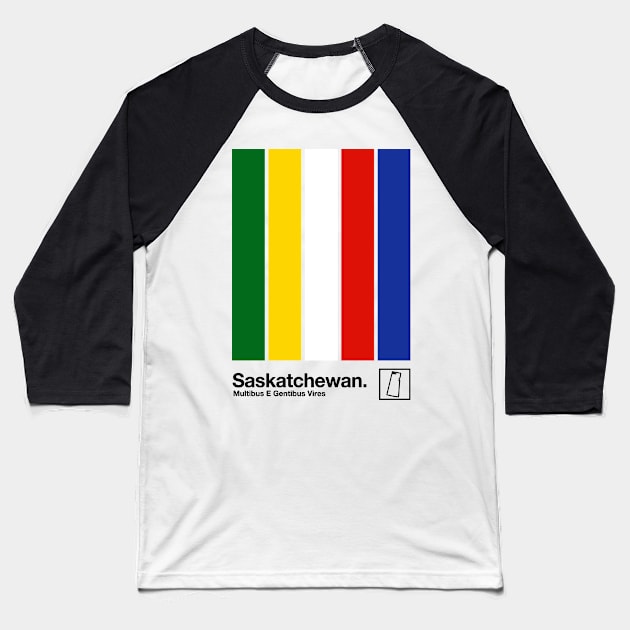 Saskatchewan // Original Minimalist Artwork Poster Design Baseball T-Shirt by DankFutura